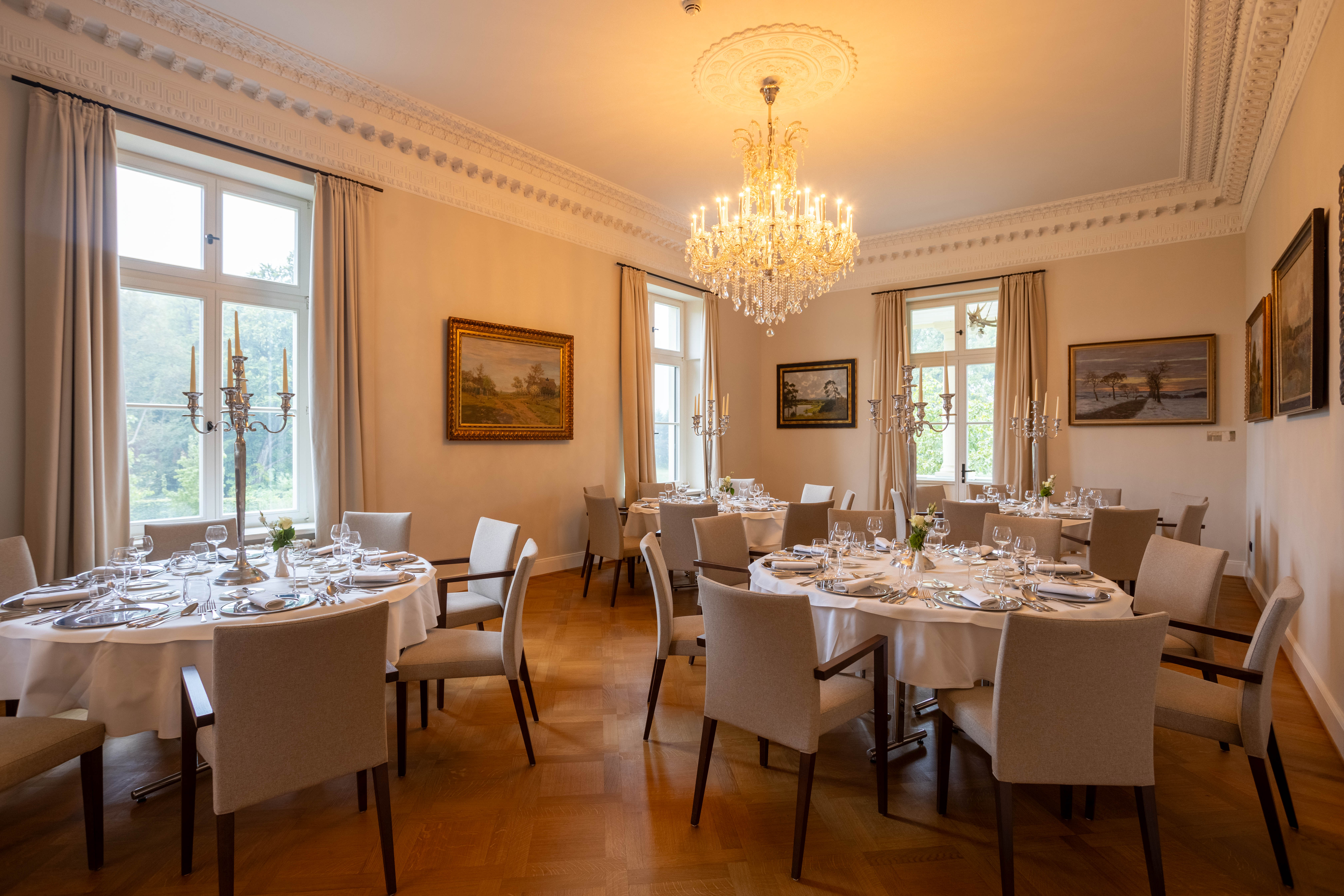 Esszimmer Gut Zülow mit festlicher Dekoration